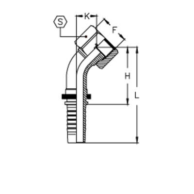 Фитинг DN 16 ORFS (Г) 1 (45)