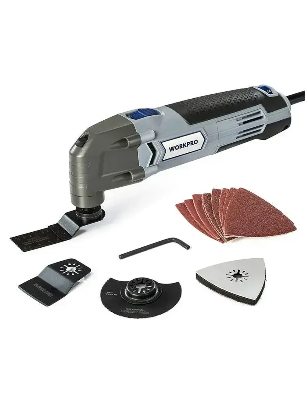 Осциллирующий многофункциональный инструмент 300 Вт, 6 регулируемых скоростей с аксессуарами 16 шт