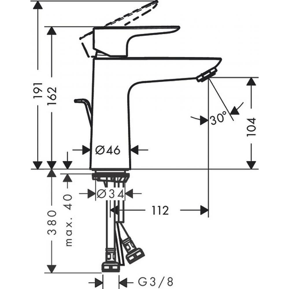 Смеситель для раковины Hansgrohe Talis E 71710990 полированное золото