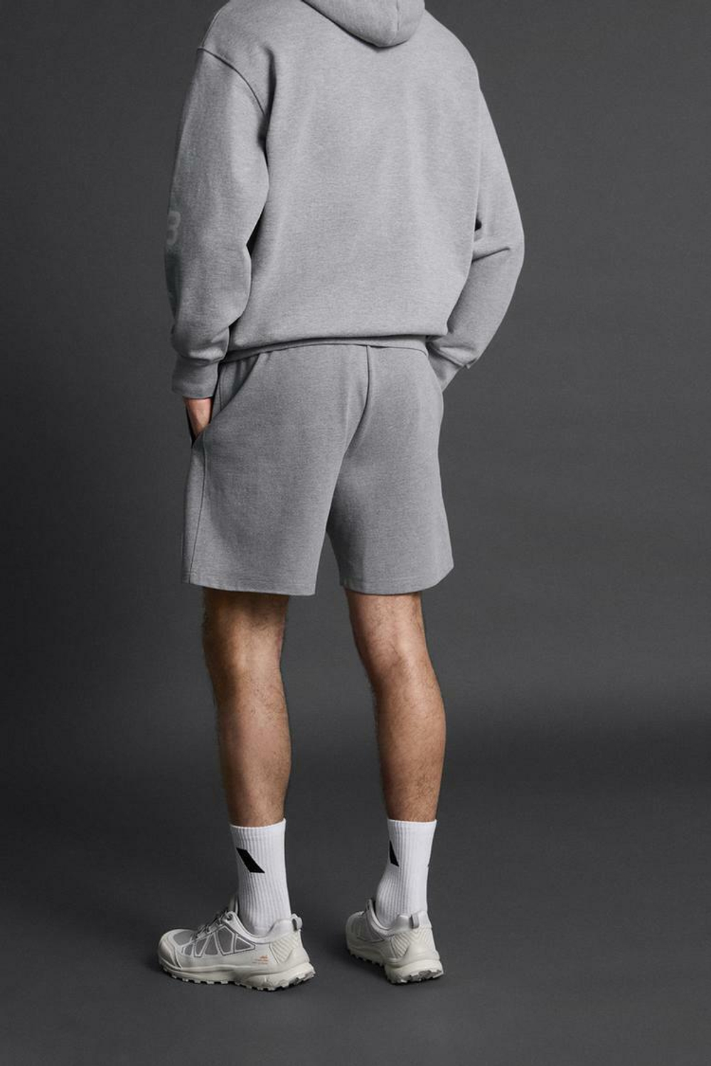 ZARA ШОРТЫ ДЖОГГЕРЫ, СЕРЫЙ С МЕЛАНЖЕВЫМ ЭФФЕКТОМ