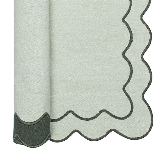 Салфетка под приборы с контрастным кантом зеленого цвета из коллекции trendy ruffles, 35х45 см