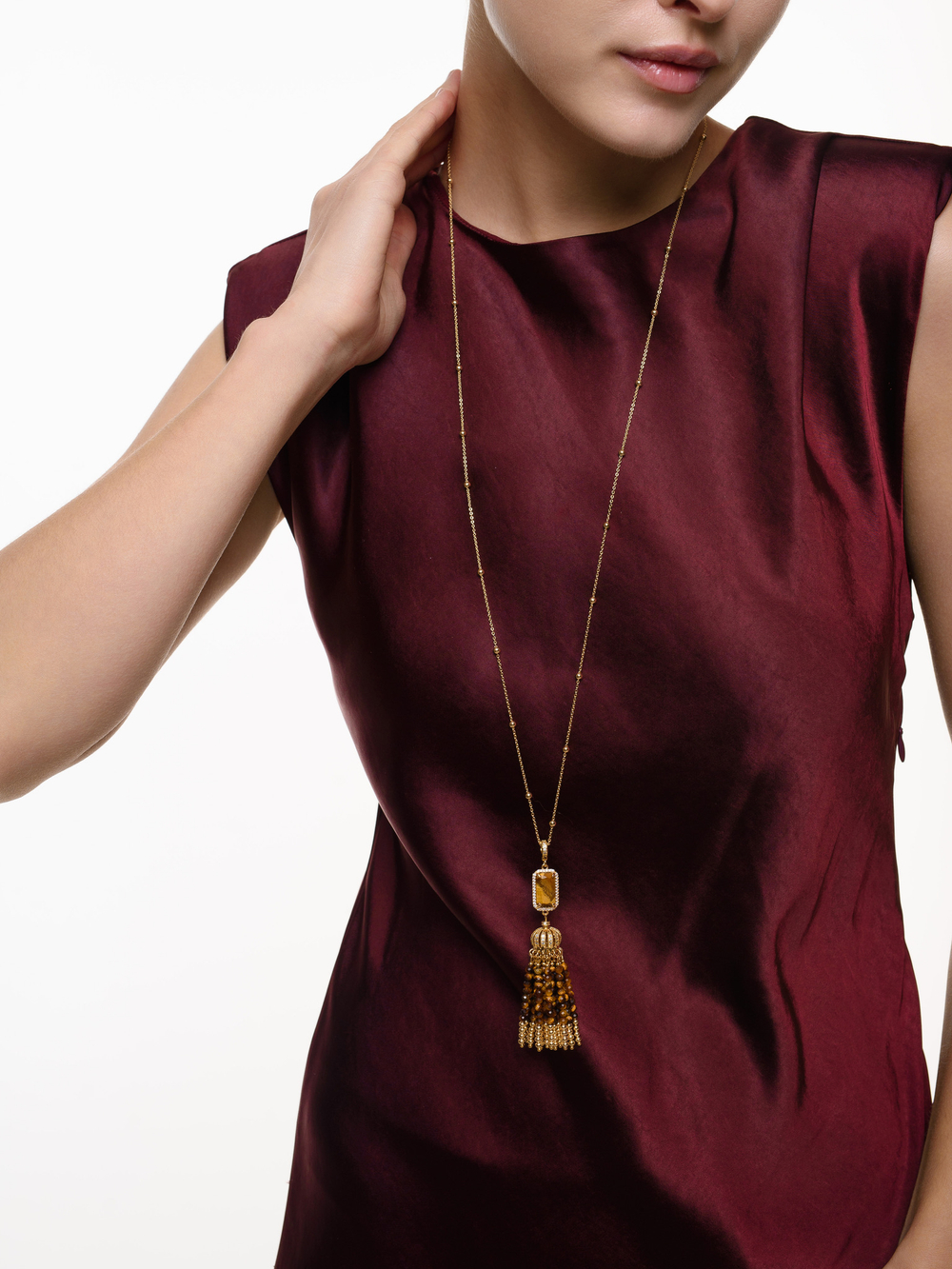 Сотуар "Queen" из тигрового глаза Gold