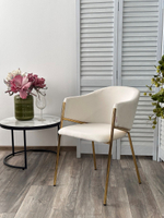 Стул М-City DISAUR Дилл (Dill) Momo-01 Молочный, Велюр "Беспальчиковый", Золотой каркас