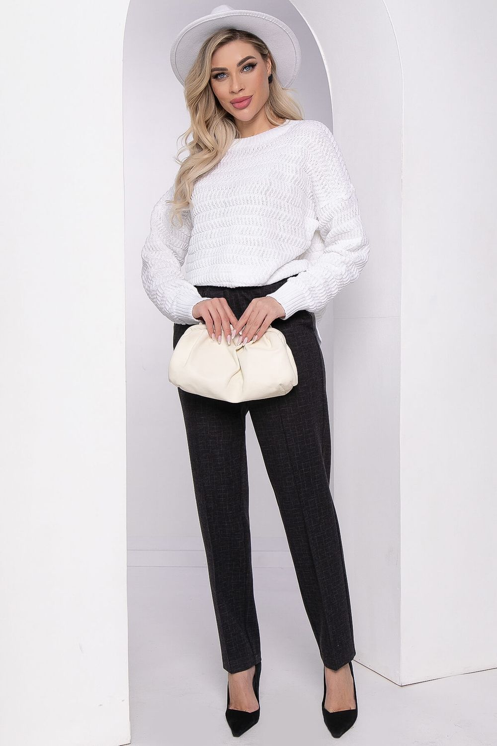 Брюки "Монтана" (блэк/клетка) Б8044 LT Collection