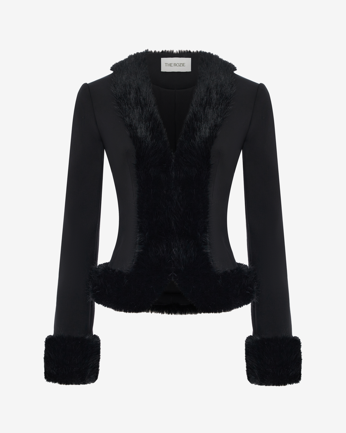 Жакет из костюмной ткани с мехом