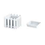 Кашпо Лардо квадратное малое белый 193х160мм