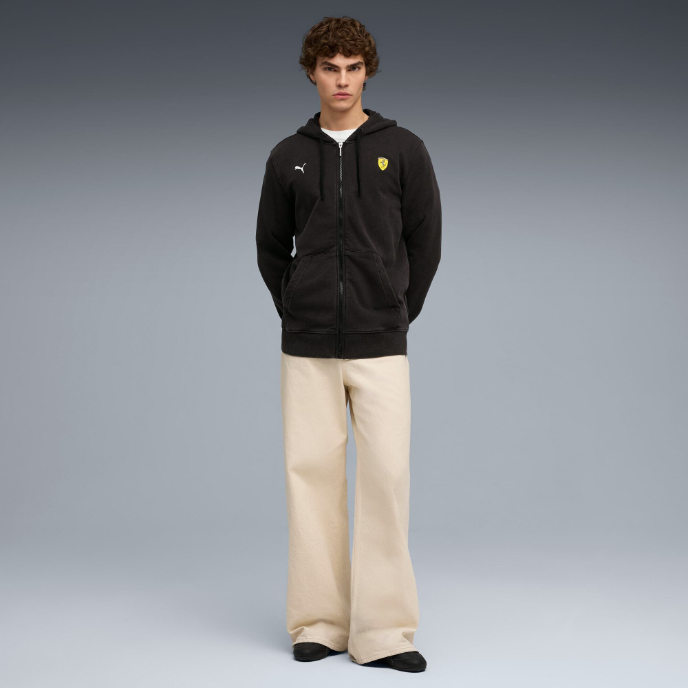 PUMA X SCUDERIA FERRARI МУЖСКАЯ СПОРТИВНАЯ ТОЛСТОВКА С КАПЮШОНОМ, ЧЕРНЫЙ