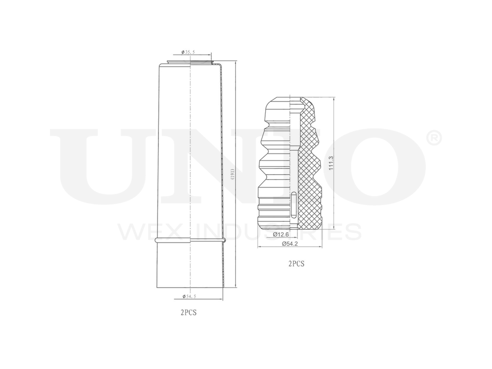 Комплект пыльник и отбойник UNIO DUC-50061