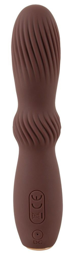 Коричневый вибратор Hazel 04 - 15 см. (Цвет: коричневый)