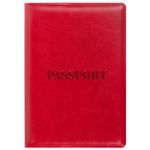Обложка для паспорта STAFF, полиуретан под кожу, "ПАСПОРТ", красная, 237601