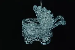 Украшение"Коляска" цвет серебро ,10 см, (150026)