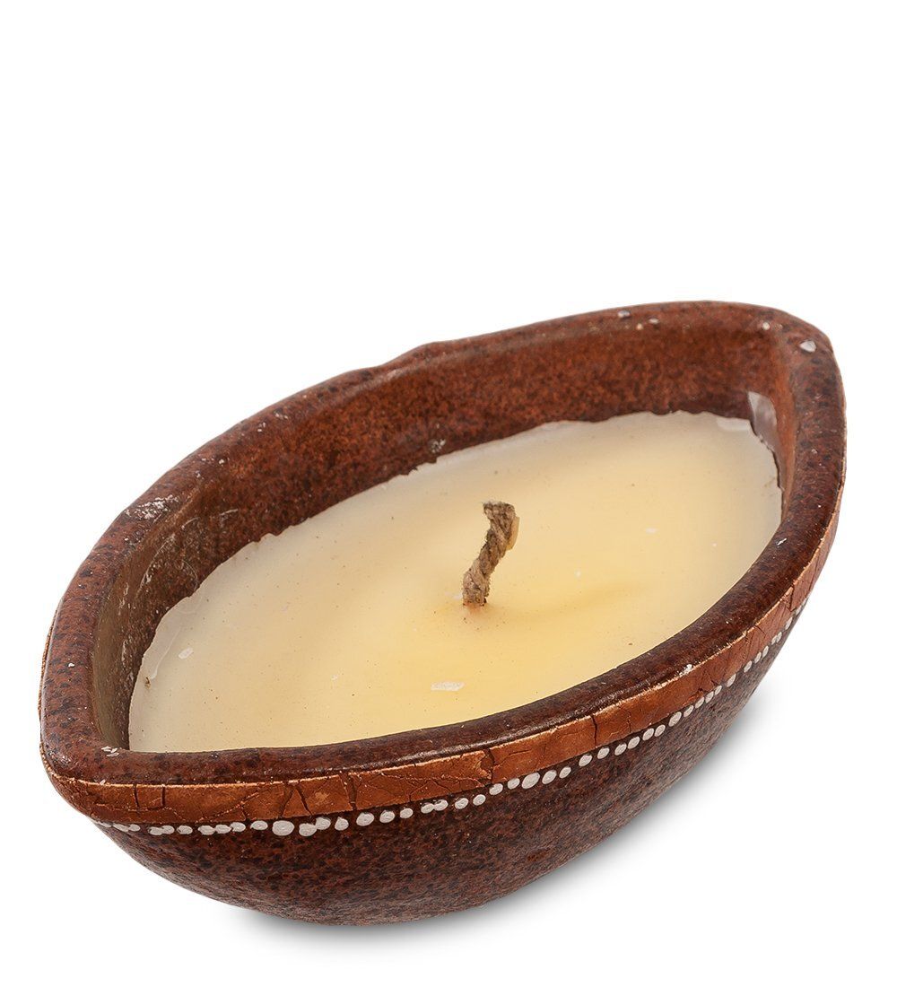 Decor and Gift 36-005 Свеча в терракотовом подсвечнике «Овал» (о.Бали)