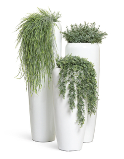 Кашпо TREEZ Effectory - серия Gloss - Высокий конус Design - Белый глянцевый лак