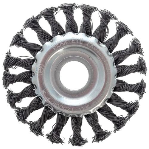 Щетка дисковая 115 мм/22мм для УШМ, проволока сталь крученая Yoko