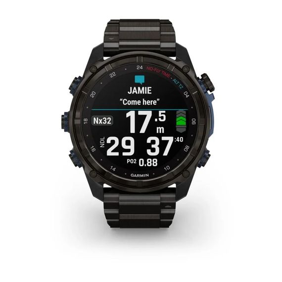 Умные часы Garmin Descent MK3i 51 мм титановый корпус с DLC покрытием с черным титановым браслетом