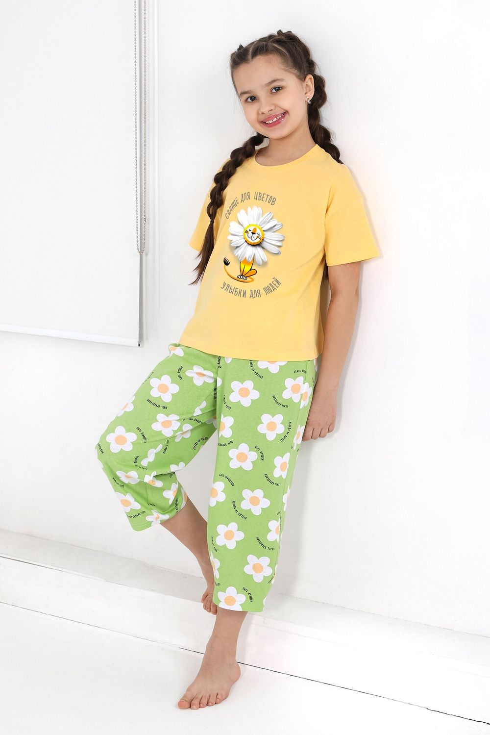Пижама для девочки Ромашка-1 Виотекс ЖЁЛТЫЙ