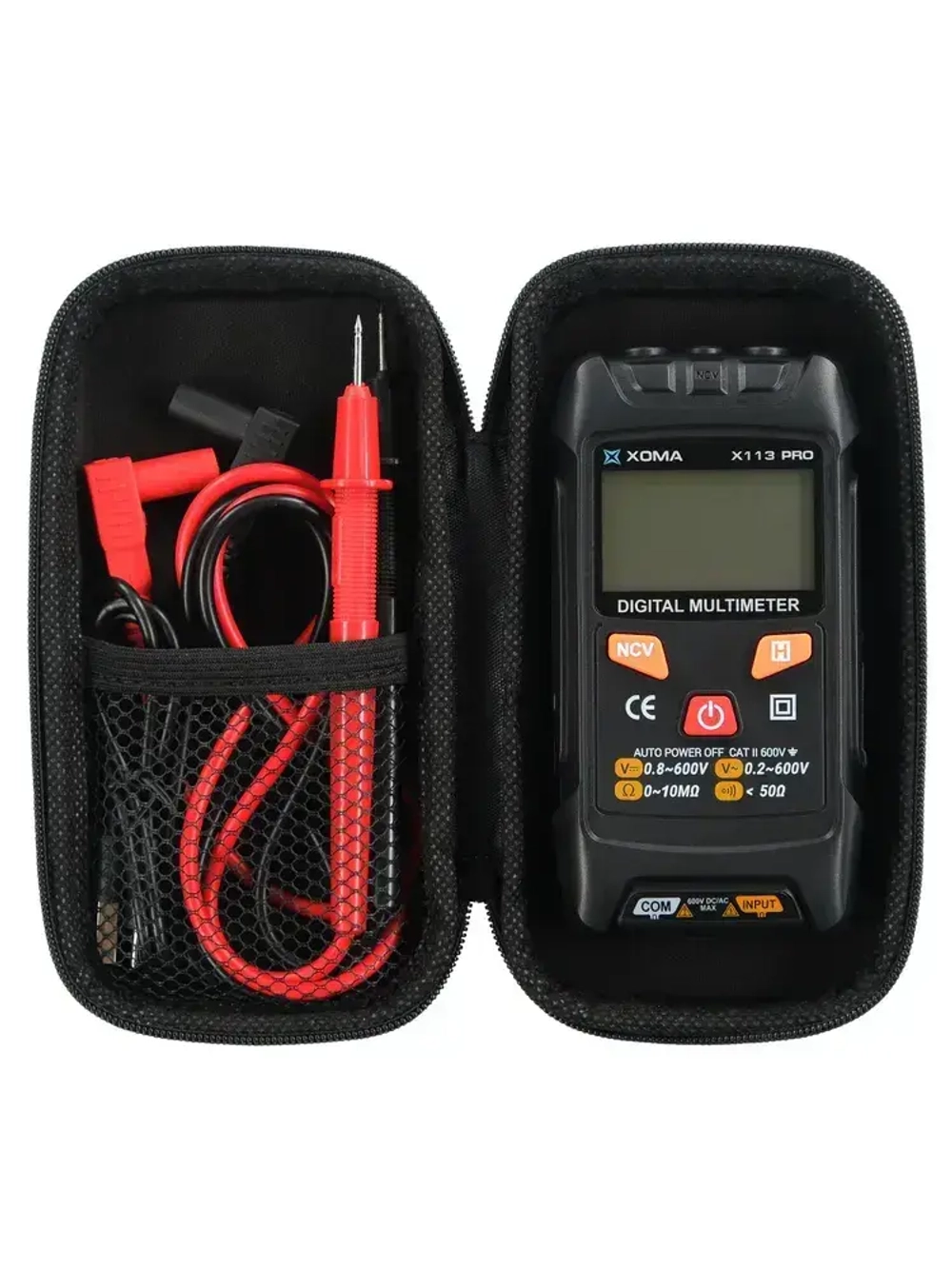 Мультиметр цифровой автоматический с щупами, чехлом и аккумулятором умный XOMA X113 PRO