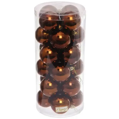 Новогодние шары 6 см (набор 24 шт) «Глянец», шоколад