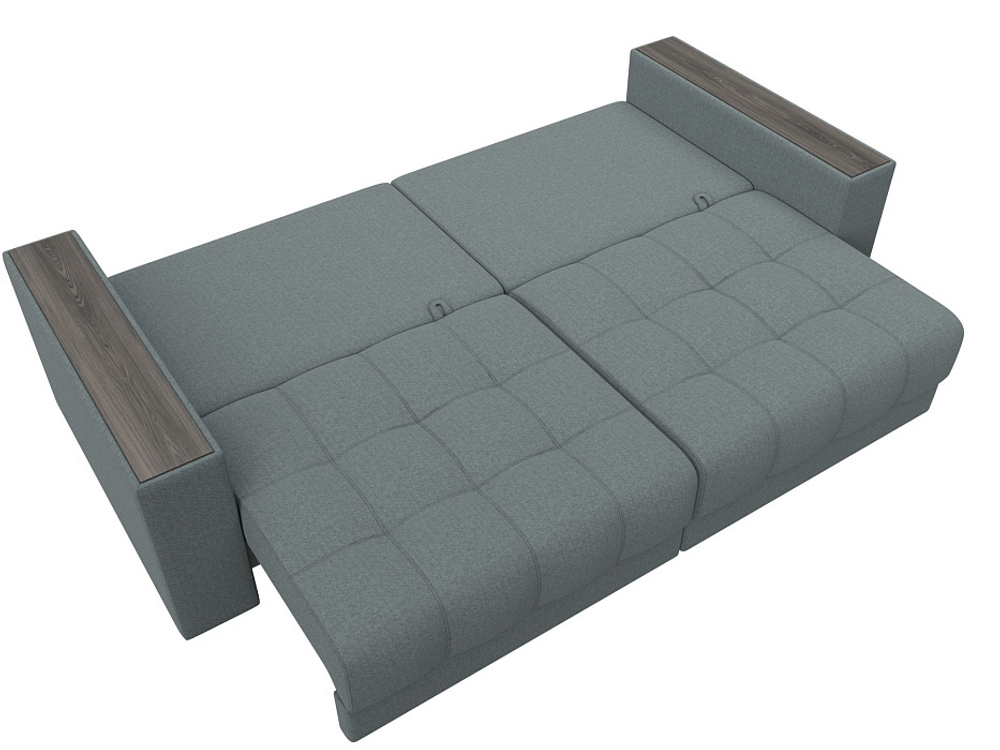 Диван прямой с декором Лига-049 НПБ, Амур 07 РОГОЖКА серый