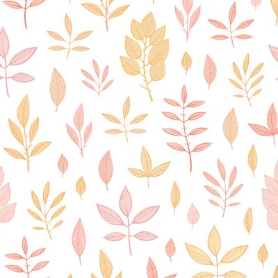 Пастельные веточки на белом фоне