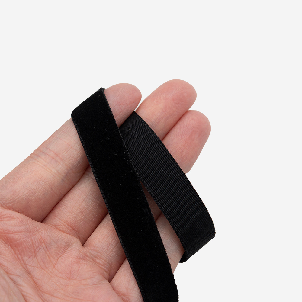 Лента бархатная, 12мм, оттенок "Черный"