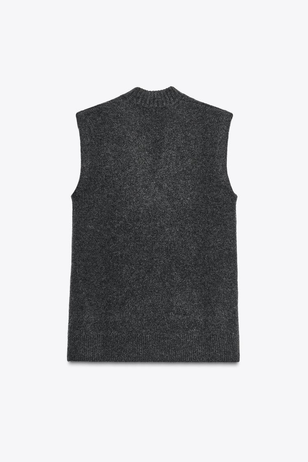 ZARA ДЛИННЫЙ ЖИЛЕТ, ТЕМНО-СЕРЫЙ