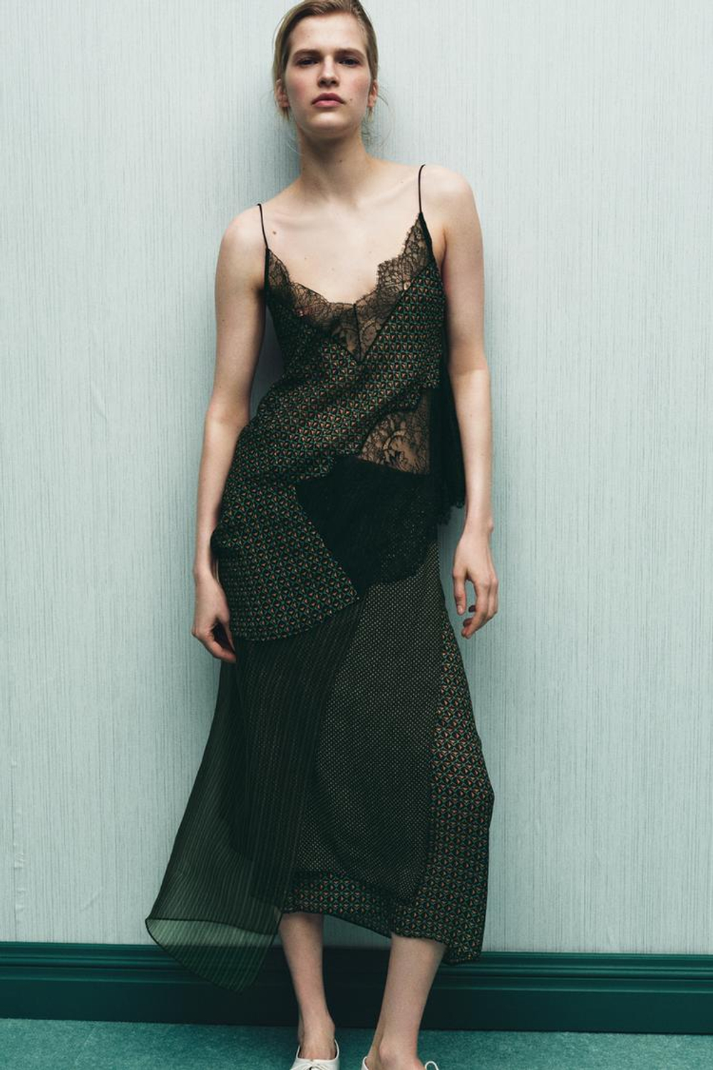 ZARA ЮБКА ПАРЕО ИЗ ВИСКОЗЫ 100%, ЗЕЛЕНЫЙ