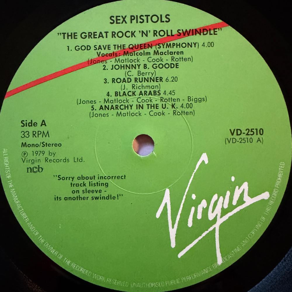 Sex Pistols ‎– The Great Rock 'N' Roll Swindle 2LP (Скандинавия 1979г.) Т