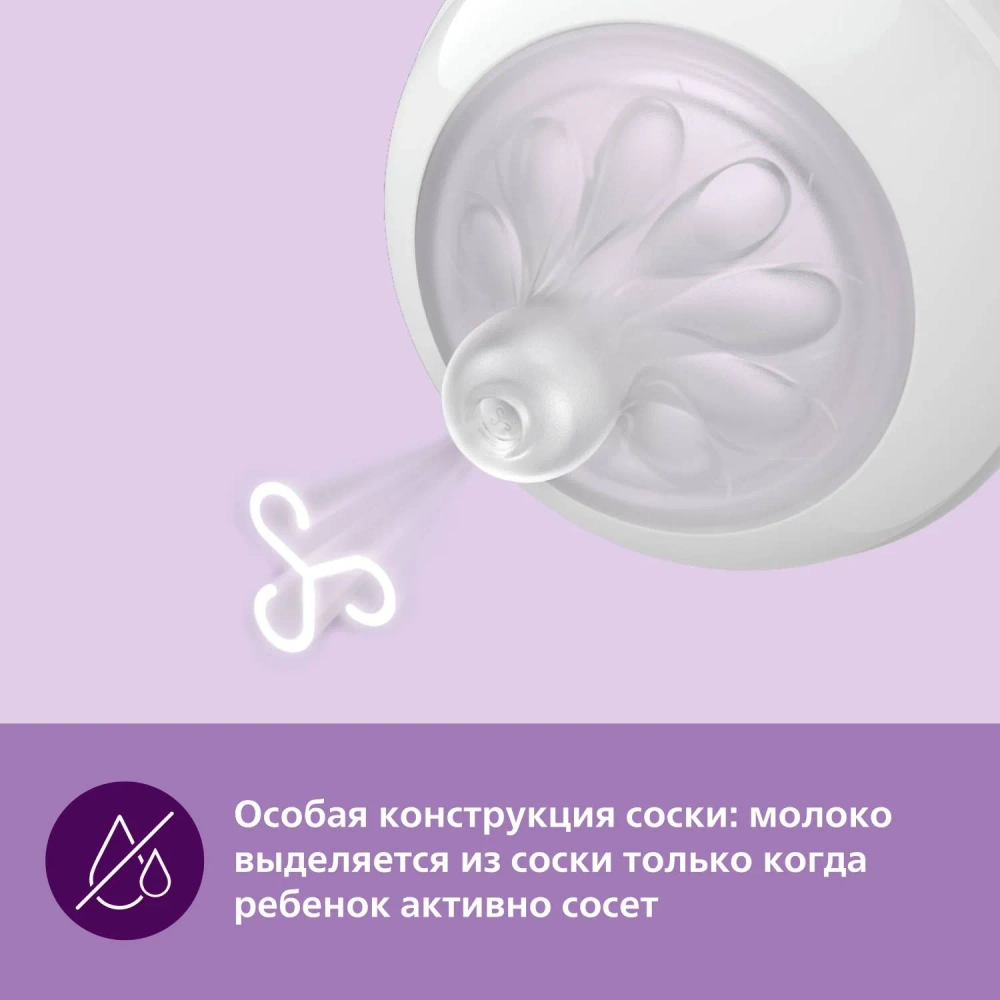 Соска силиконовая Philips Avent 2шт 4 поток SCY964/02