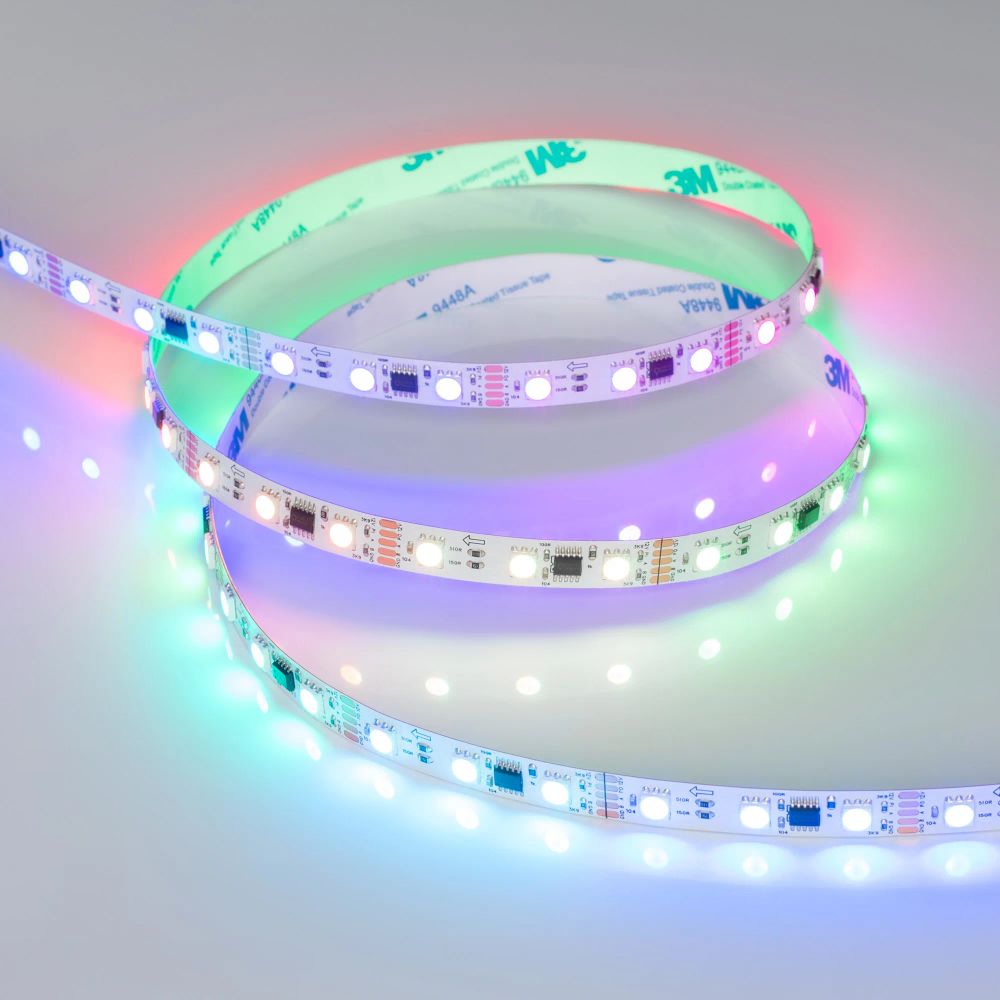 Светодиодная лента DMX-B60-10mm 12V RGB-PX3 (14 W/m, IP20, 5m) (Arlight, -) 039174(1)