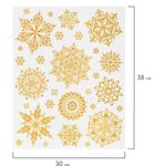 Украшение для окон и стекла ЗОЛОТАЯ СКАЗКА "Золотистые снежинки 1", 30х38 см, ПВХ, 591187