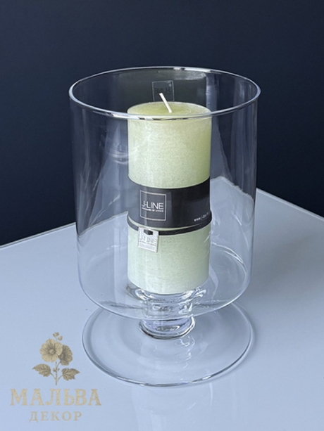 Свеча декоративная "Зеленая пудра" 7x7x15 см