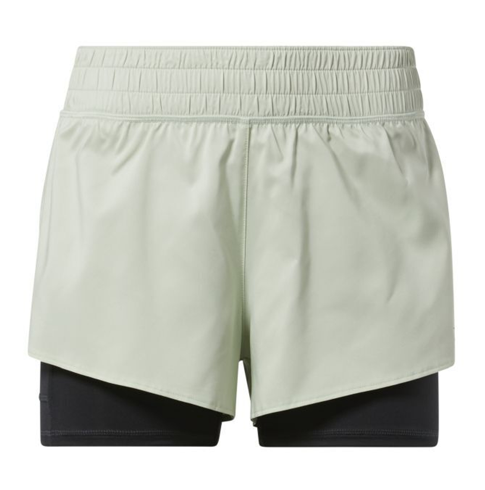 Женские Шорты теннисные Reebok Workout Ready Run 2 in 1 Short W - зеленый