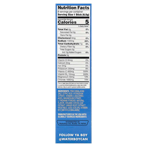 Waterboy, Weekend Recovery, смесь для приготовления напитков с электролитами для гидратации, со вкусом клубничного лимонада, 8 порционных стиков по 6,5 г (0,23 унции)