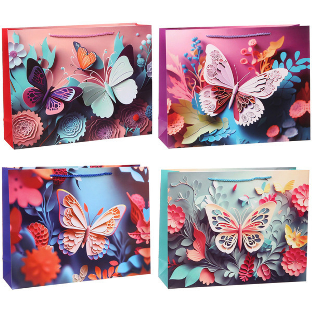 Пакет подарочный «Невероятная бабочка» 39*30*11 см, микс