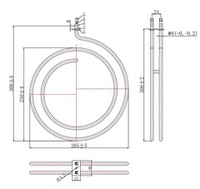 ТЭН для нагревателей и тепловых пушек 3 кВт (3000 Вт), 220 В, круглый d 300 мм, с контактами