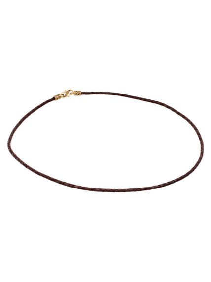 Гайтан кожаный коричневый 3 мм из бронзы, вид спереди