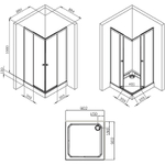 Душевой уголок AM.PM X-Joy 90х90 W94G-403-9090-МТ профиль Хром матовый стекло прозрачное