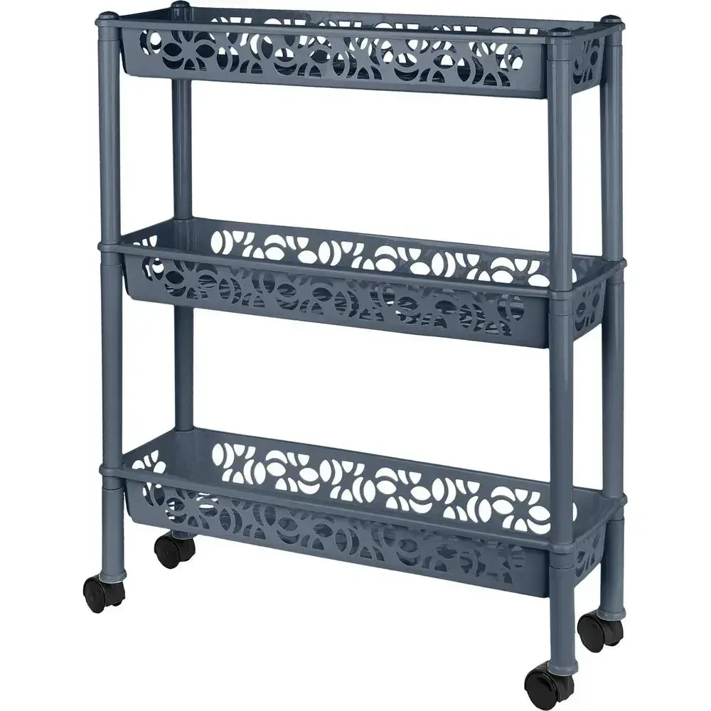 Этажерка Keeplex Light на колесиках трехсекционная прямоуг. 58х69см космический серый