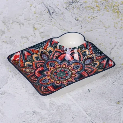 Блюдо керамическое «Марракеш» синее 18,5*17см