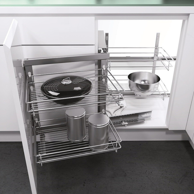 Vauth-Sagel Волшебный уголок CLASSIC, выдвижной фасад 450-600 мм, левый, хром