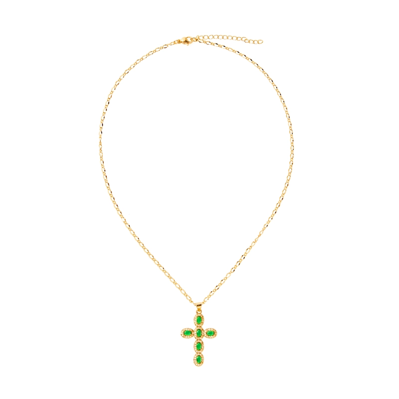 Колье Веселый Крестик – Зеленое