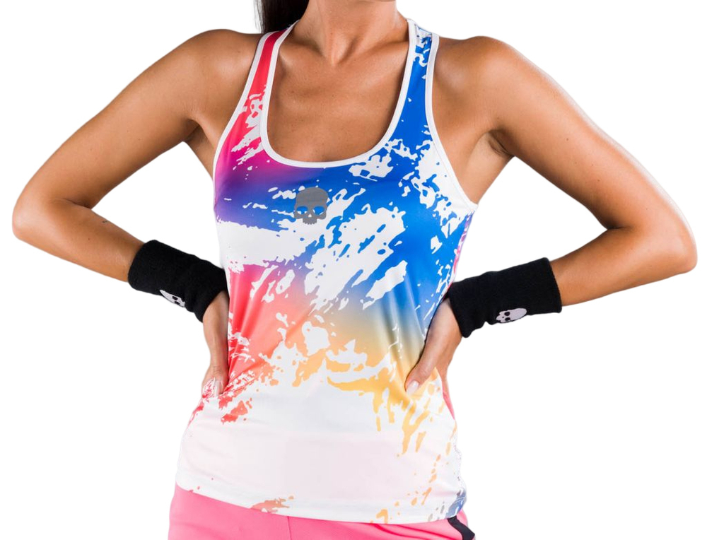 Женский топ теннисный Hydrogen Brush Tech Tank Top Woman - white