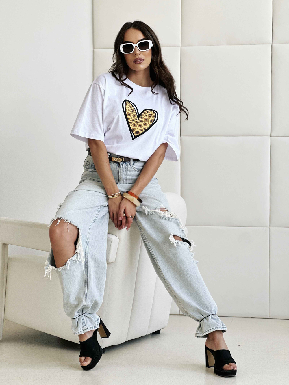 Футболка оверсайз с принтом длинная2