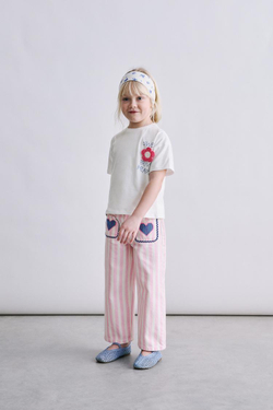 ZARA ФУТБОЛКА С ВЯЗАНЫМИ ЦВЕТАМИ КРЮЧКОМ, БЕЛЫЙ