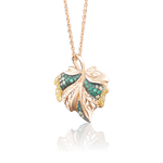 Подвеска «Лист» из красного золота с фианитами