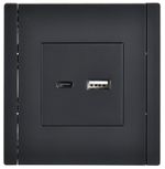 FORTE&PIANO Розетка USB A+C 18Вт FP151 черный IEK