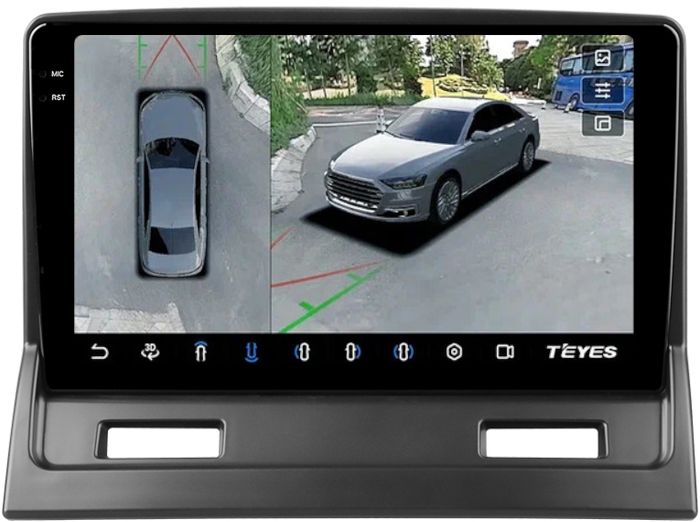 Магнитола для Mitsubishi Galant 9 2003-2012 - Teyes CC3-2K-360 монитор 9.5" 2K QLED на Android 10, Быстрая, CarPlay, 4G SIM-слот, 4 камеры в комплекте