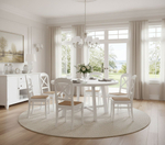 Стол кухонный, 120х120х74, Таула, обеденный, круглый, из массива дуба, белый, MAKOSA