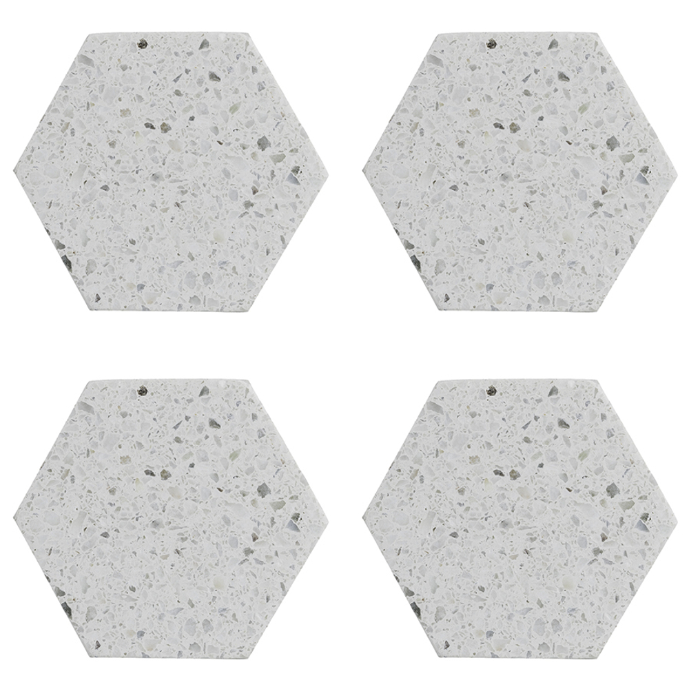 Набор из 4 подставок из камня elements hexagonal 10 см